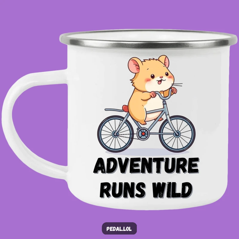 Funny Hamster Bicycle Camping Mug: Rugged, High-Energy Gear for Outdoor Fun