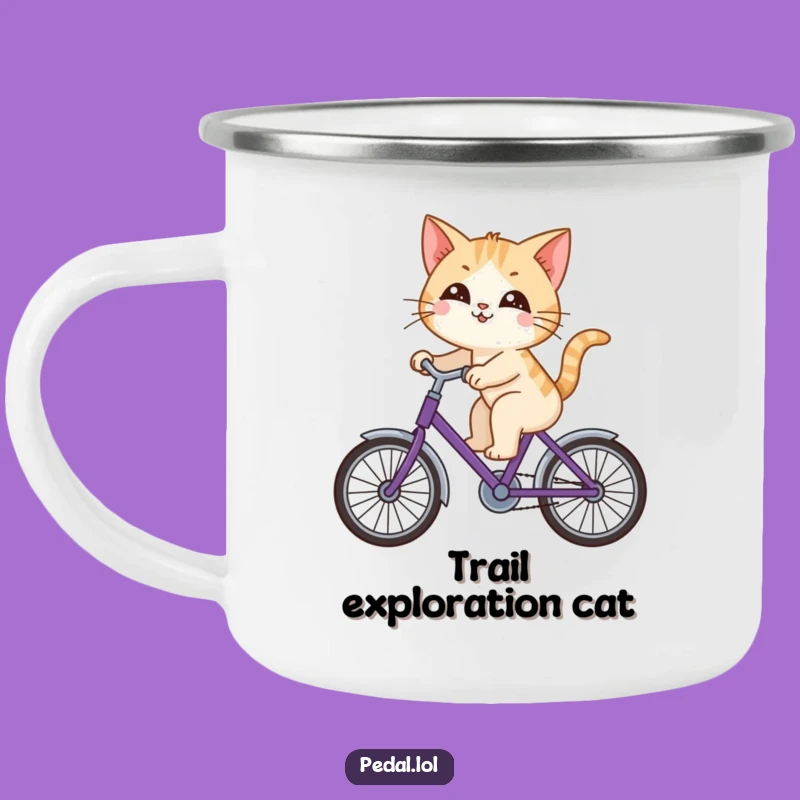 Funny Cat Camp Mug: Curious Rider's Outdoor Funny Gift