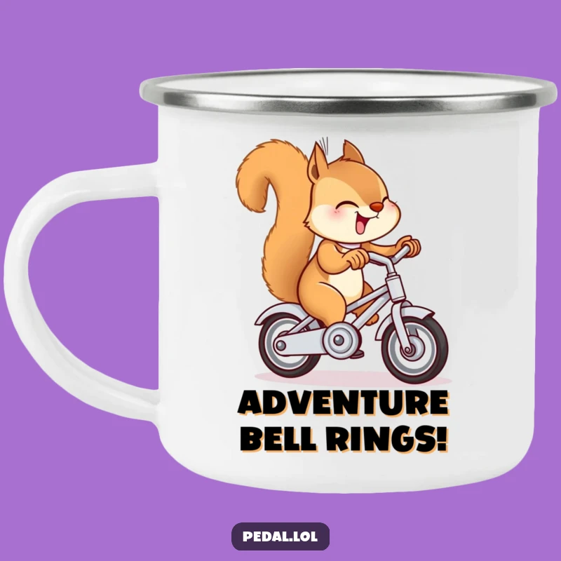 Funny Squirrel Bike Bell Camping Mug: Outdoor Humor Gift