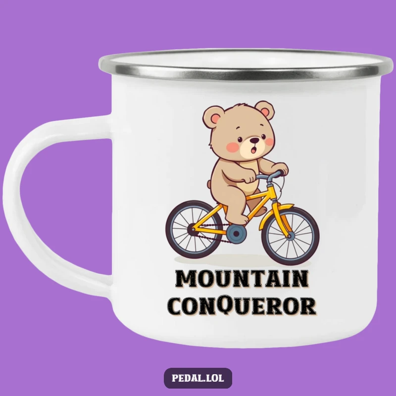 Funny Bear Camp Mug: Determined Rider's Tough Outdoor Funny Gift