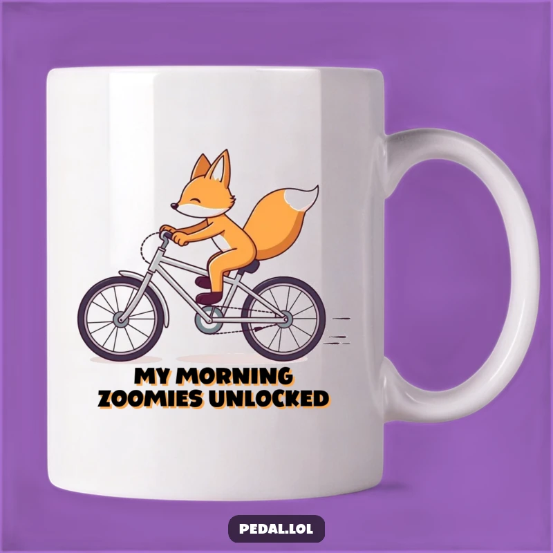 Funny Fox Bicycle Race Mug: A Speedy, Hilarious Gift for Cyclists and Animal Lovers