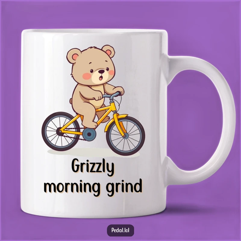 Funny Bear Bicycle Mug: A Determined Rider's Tough Funny Gift