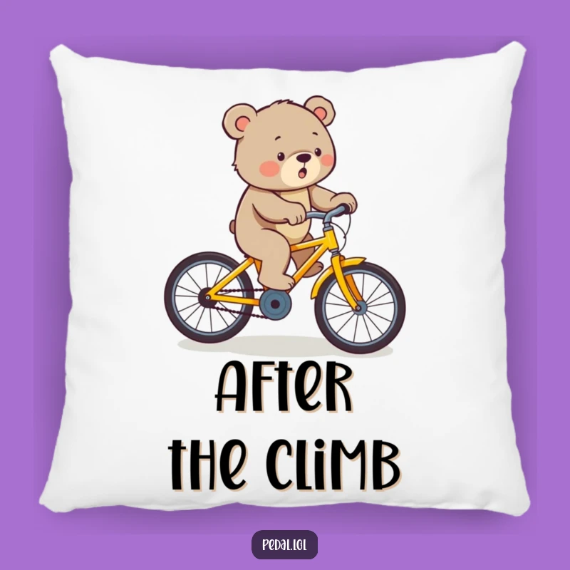 Funny Bear Bicycle Pillow: Cozy Comfort for Determined Souls