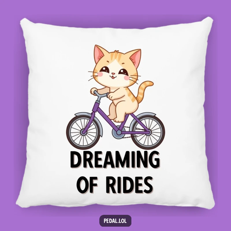 Funny Cat Bicycle Pillow: Cozy Comfort for Curious Dreamers