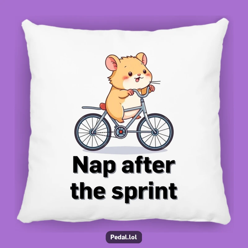 Funny Hamster Bicycle Pillow: Cozy, Energetic Decor for a Hilarious Touch