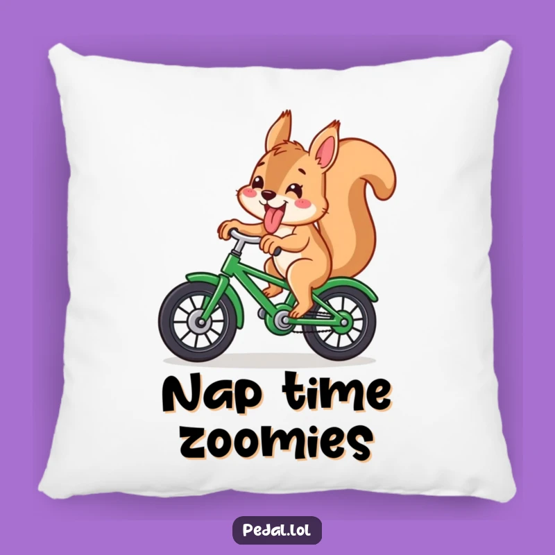 Funny Squirrel Bicycle Pillow: Cozy Comfort with Playful Charm