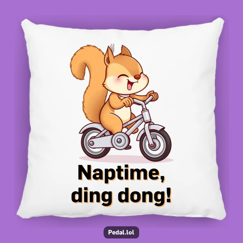 Funny Squirrel Bike Bell Pillow: Cozy Giggling Gift