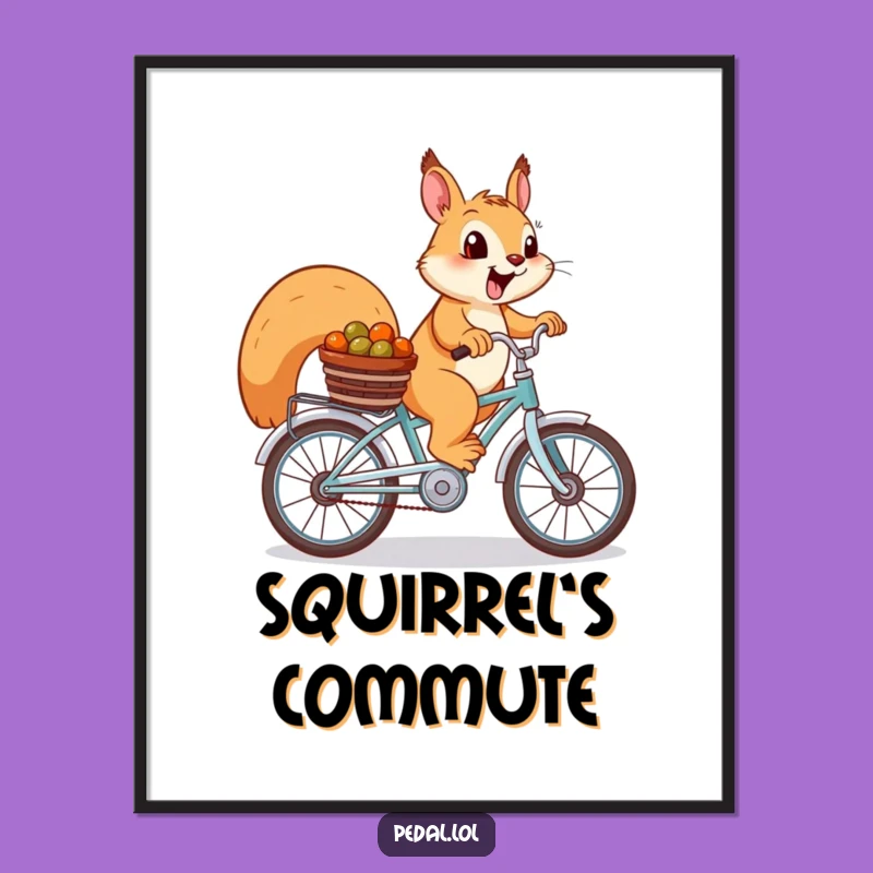 Funny Squirrel Digital Art: Printable Cycling Squirrel Graphic, Perfect DIY Outdoorsy Gift