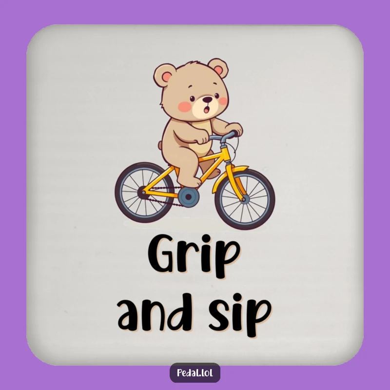 Funny Bear Bicycle Coaster: Protect Surfaces with Determined Style