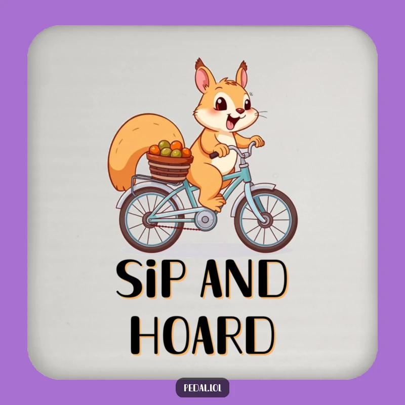 Funny Squirrel Coaster Set: Protect Surfaces with Cycling Squirrel, Ideal Nature Lover Gift
