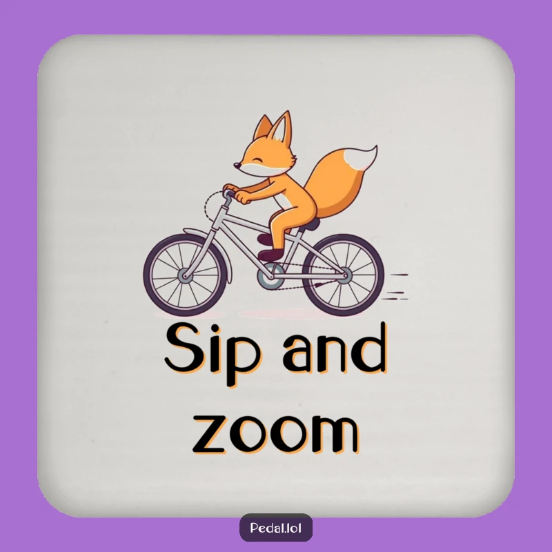 Funny Fox Bicycle Coasters: Protect Surfaces with this Speedy, Humorous Gift Set