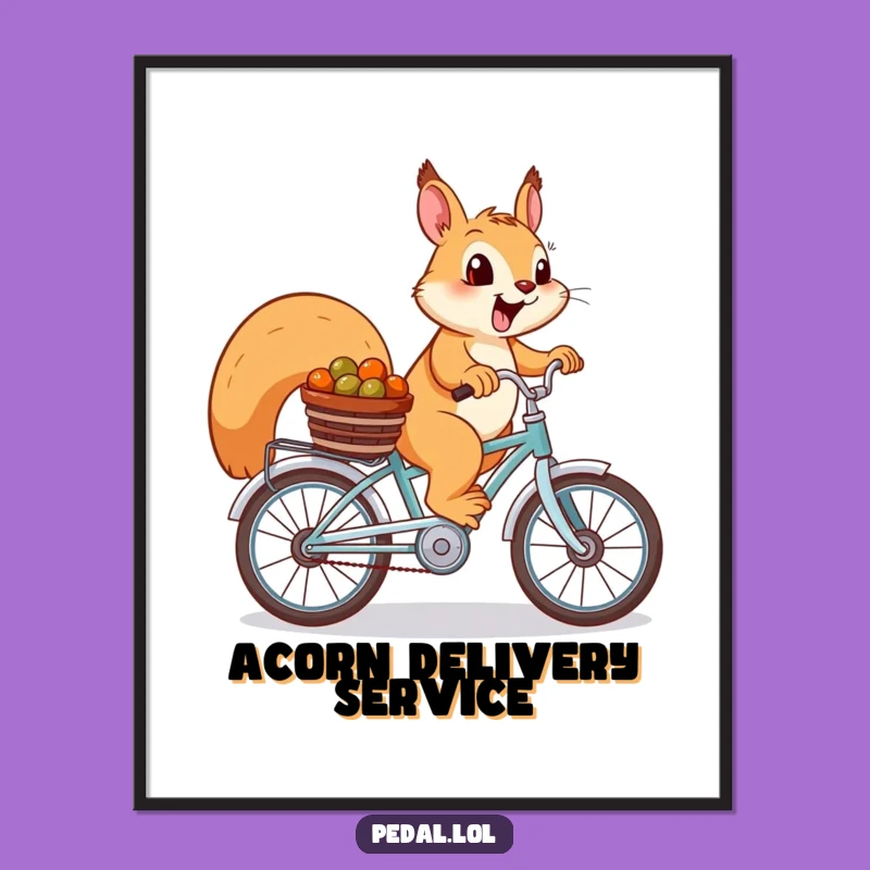 Funny Squirrel Poster: Cheerful Cycling Squirrel Art, Perfect Outdoorsy Wall Decor