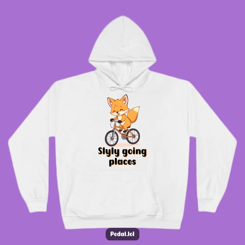 Funny Fox Cub Bike Hoodie: Cozy Cub's Balance Design for a Warm, Funny Gift