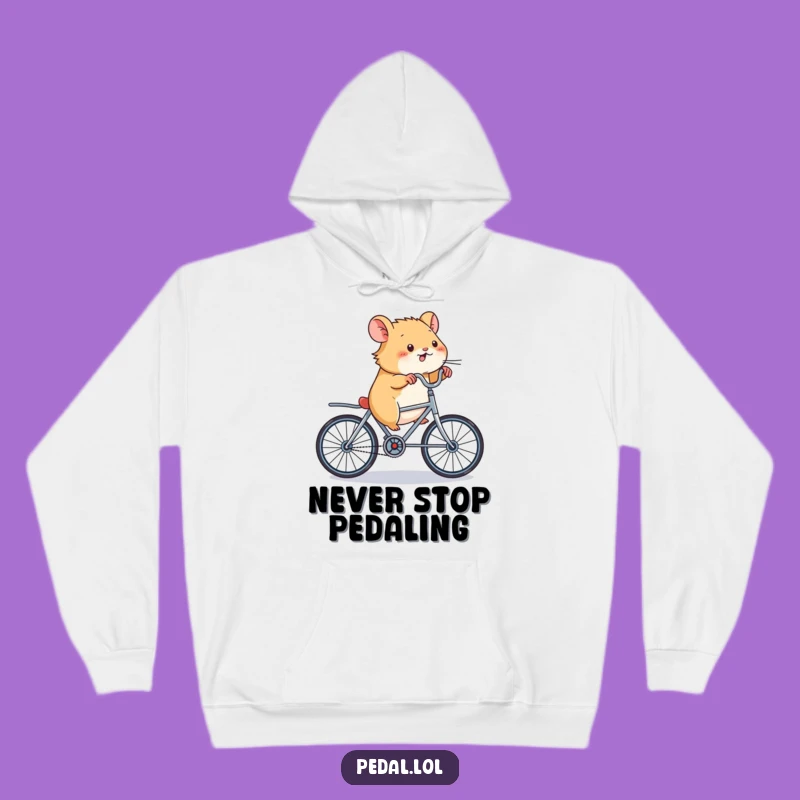 Funny Hamster Bicycle Hoodie: Cozy, Energetic Streetwear for a Hilarious Gift