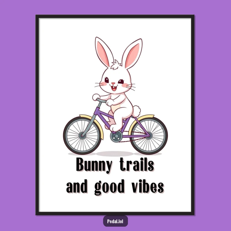 Funny Free Printable Wall Art: Determined Bunny Cyclist for Cheerful Decor