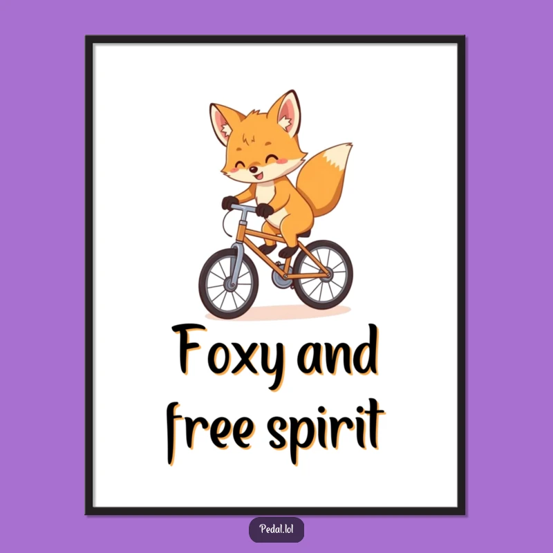 Free Printable Funny Fox Wall Art - Cub Bike Balance Downloadable Decor