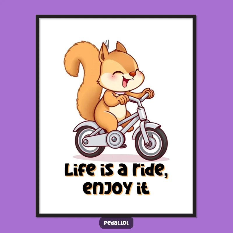 Funny Free Printable Wall Art: Giggling Squirrel Bike Bell Art Downloadable