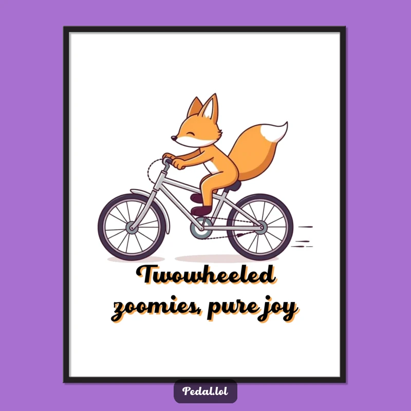 Free Printable Fox Bicycle Art: Funny Downloadable Decor for Speedy Vibes