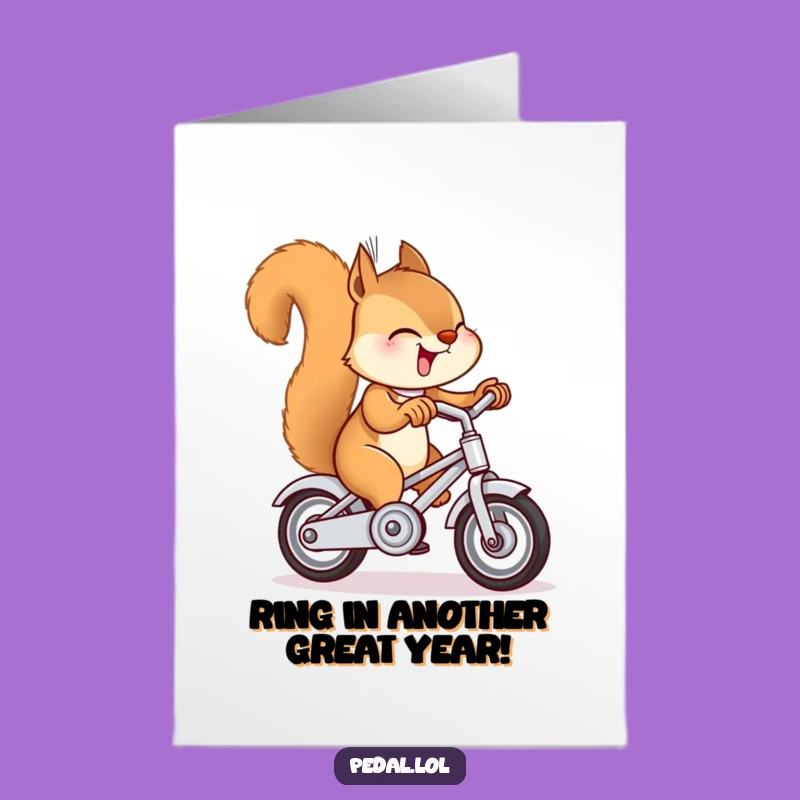 Free Printable Birthday Card: Giggling Squirrel Bike Fun Downloadable Gift