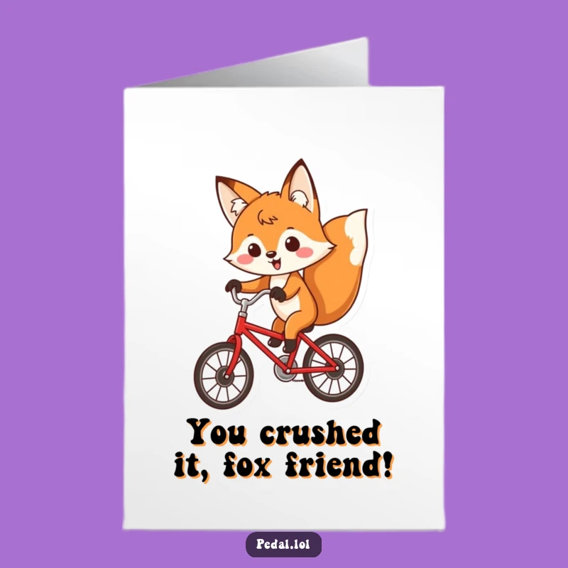 Free Printable Fox Bike Card: Funny Congratulations Downloadable Gift