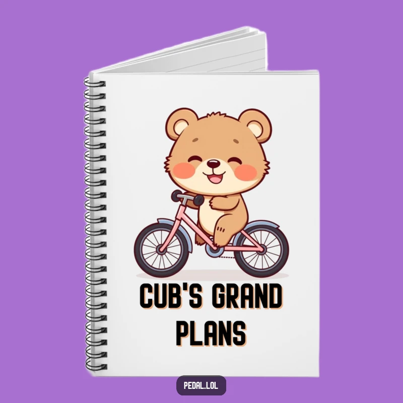 Funny Bear Cub Bike Notebook: Happy Cub for Jotting Notes with Joyful Fun