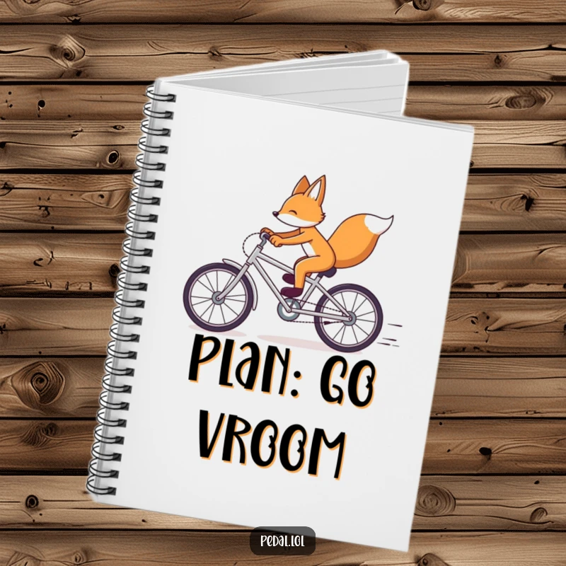 Funny Fox Bicycle Notebook: A lined journal featuring a fast-cycling fox, perfect for jotting notes with a smile, a funny gift item.