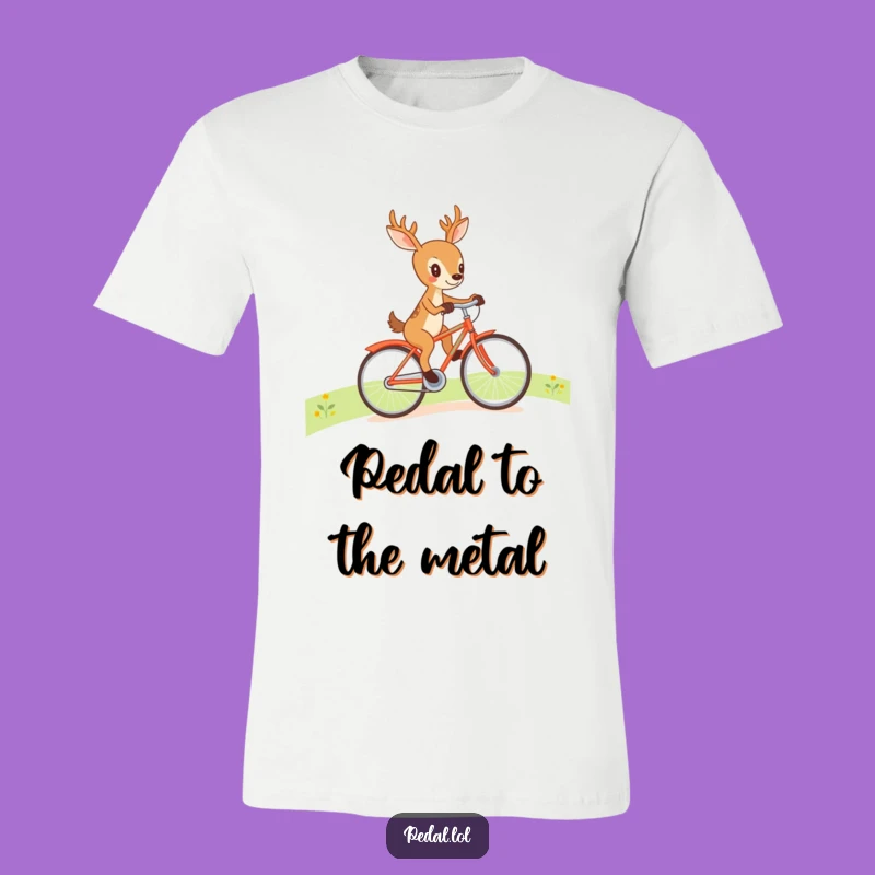 Funny Deer Bicycle T-Shirt: Hilarious Determined Rider Gift