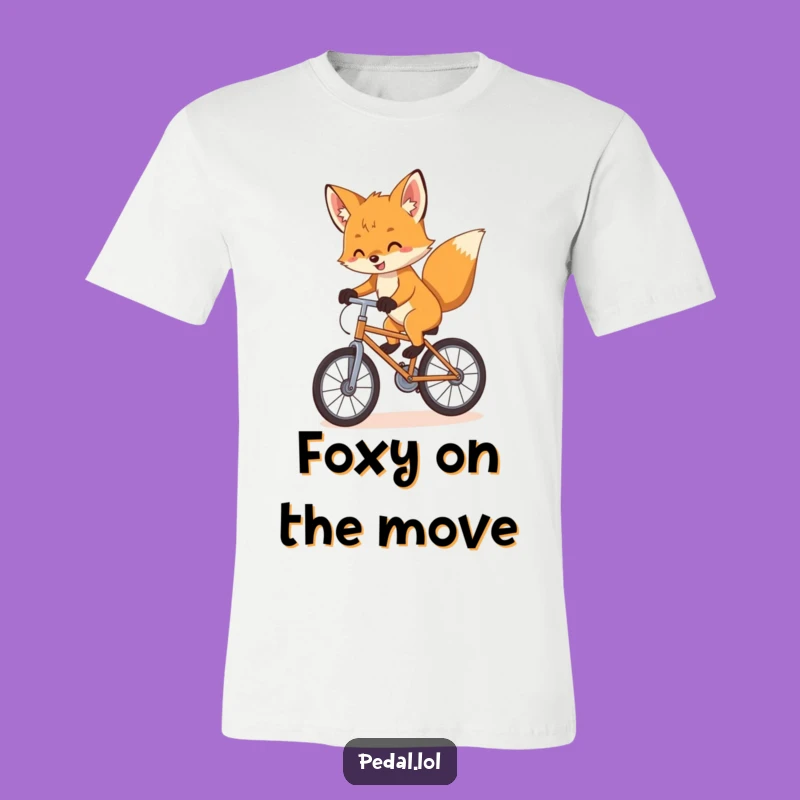Funny Fox Cub Bike Tee: Playful Cub's Balance Makes a Whimsical Funny Gift