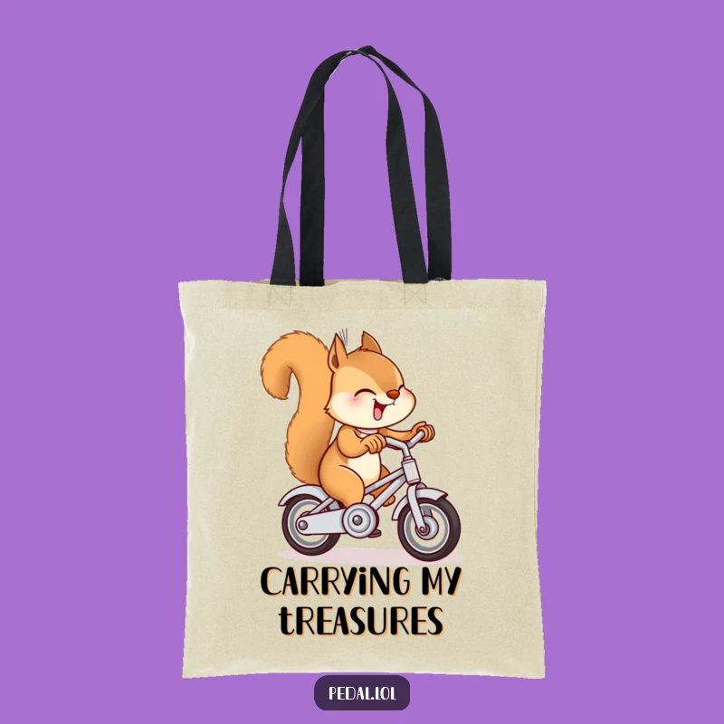 Funny Squirrel Bike Bell Tote Bag: Giggling Carryall Gift