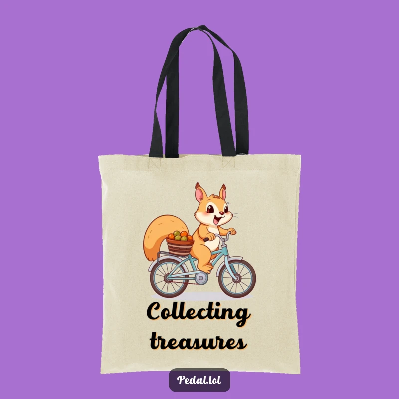 Funny Squirrel Tote Bag: Chic Cycling Squirrel Print, Perfect Outdoorsy Shopping Bag